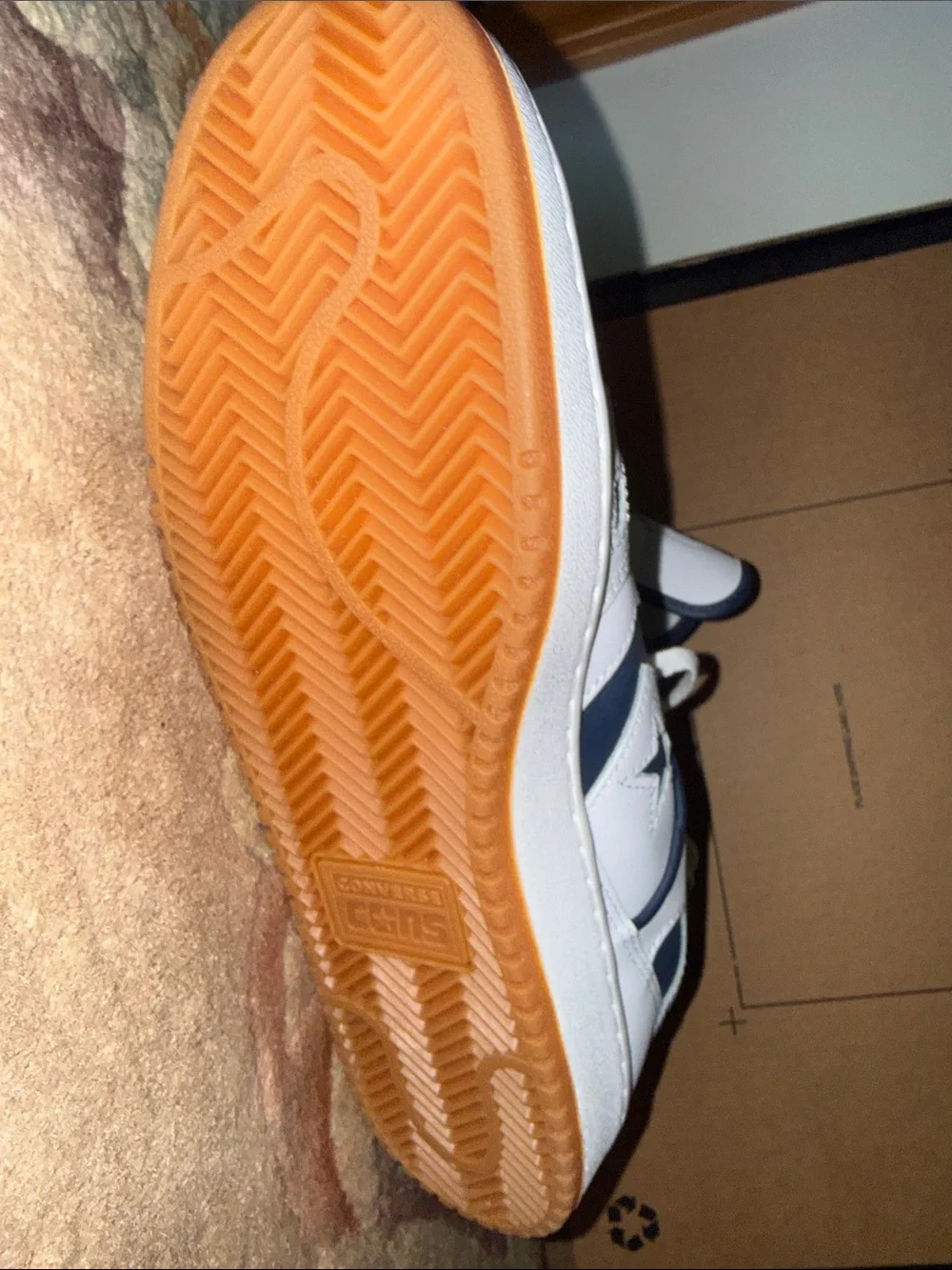 Converse White and Navy Low-Top Sneakers - Picture 3 of 4